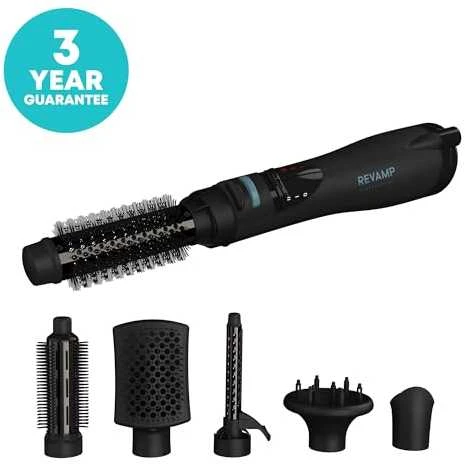 „Revamp DR-1250X-EU Progloss Ionic Airstyle“ 6 viename plaukų formavimo prietaisas su oro kondicionieriumi