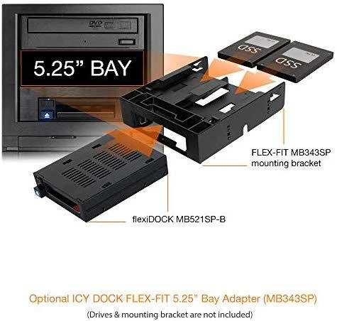 Nezatříděno „Icy Dock“ 2,5 colio SATA / SAS „hotswap flexiDOCK“ lizdas (MB521SP-B)
