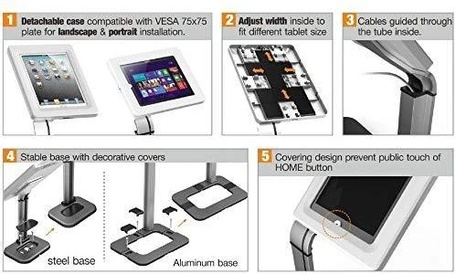 TECHLY 026197 Techly Uniwersal grindų stovas iPad ir planšetiniams kompiuteriams 9.7-10.1 su raktų užraktu