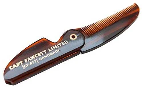 Captain Fawcett Folding Pocket Moustache Šukos Sulenkiamos kišeninės ūsų šukos, 1vnt.