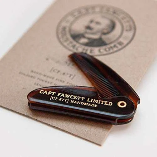 Captain Fawcett Folding Pocket Moustache Šukos Sulenkiamos kišeninės ūsų šukos, 1vnt.