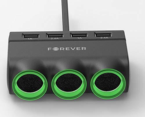 Automobilinis įkroviklis-šakotuvas Forever CSS-05 3 in 1 su 4xUSB ir 3x12V jungtimis
