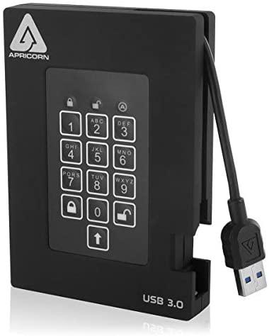 Kietasis diskas Dysk zewnętrzny HDD Apricorn Aegis Padlock 500GB Juodas (A25-3PL256-500F)