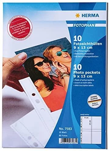 Herma HERMA Fotosichthüllen 90 x 130 mm hoch baltas 250 Hüllen - 7560