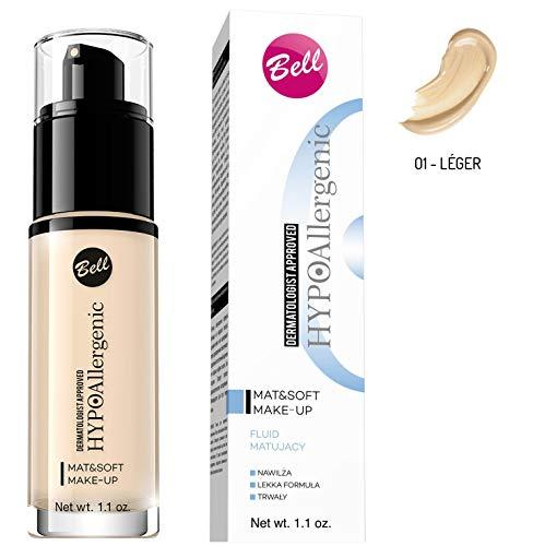 Bell HypoAllergenic Mat&Soft MakeUp 01 Light rusvai gelsvas, 30 g