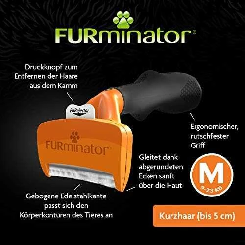 Furminator šukos trumpaplaukiams šunims, sveriantiems 9-23 kg.