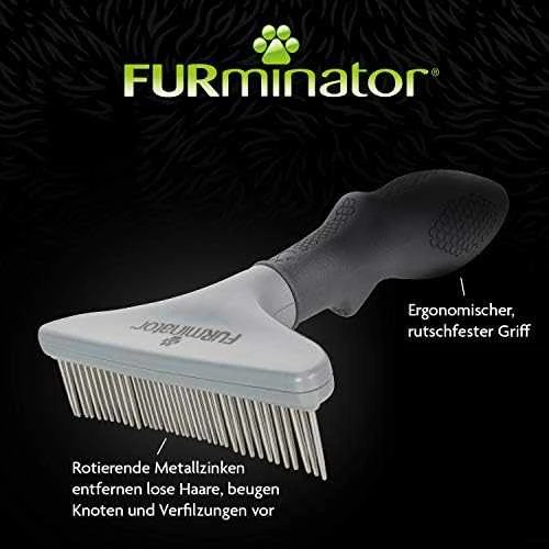 Furminator metalinės šukos-grėbliukas šunims ir katėms