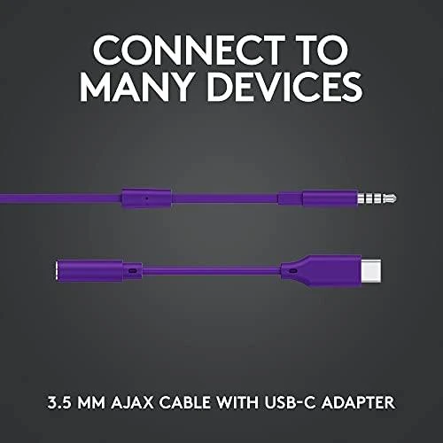 Į ausis įkišamos ausinės žaidimams Logitech G333, Violetinė