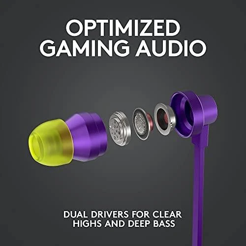 Į ausis įkišamos ausinės žaidimams Logitech G333, Violetinė