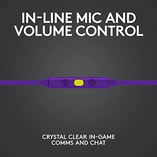 Į ausis įkišamos ausinės žaidimams Logitech G333, Violetinė