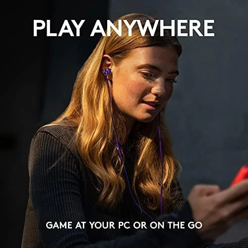 Į ausis įkišamos ausinės žaidimams Logitech G333, Violetinė
