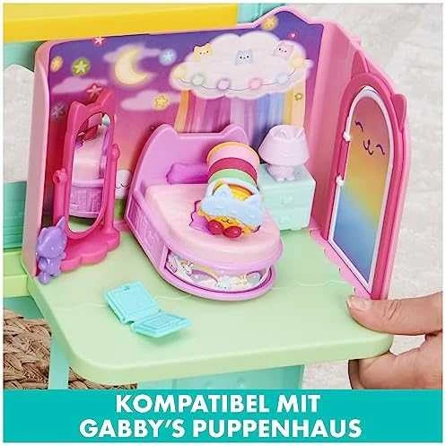 Spin Master Polly Pocket Gabi katės namelis – stebuklingi miegamojo kambariai + katės figūrėlė (GXP-912216)
