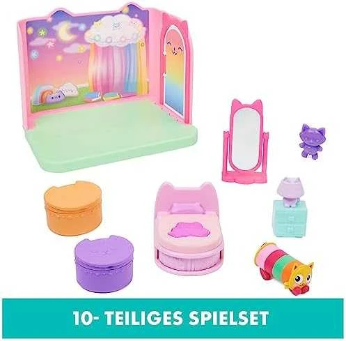 Spin Master Polly Pocket Gabi katės namelis – stebuklingi miegamojo kambariai + katės figūrėlė (GXP-912216)