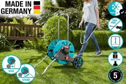 Vežimėlis sodo žarnai Gardena AquaRoll M su fiksatoriumi