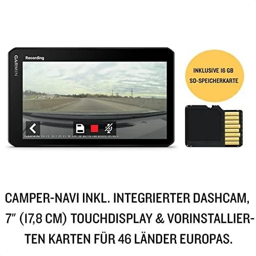 Garmin CamperCam 795 7" kemperio palydovinė navigacijos sistema su įmontuotu vaizdo registratoriumi