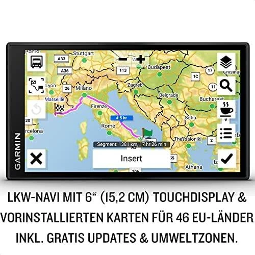Sunkvežimių palydovinė navigacija Garmin dēzl LGV610 6" su „Live Traffic“