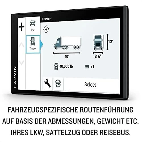Sunkvežimių palydovinė navigacija Garmin dēzl LGV610 6" su „Live Traffic“