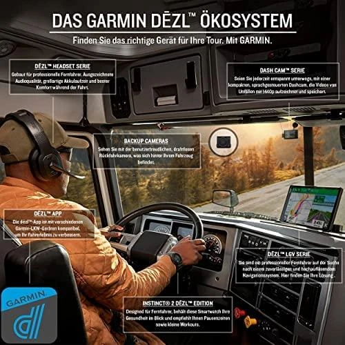 Sunkvežimių palydovinė navigacija Garmin dēzl LGV610 6" su „Live Traffic“
