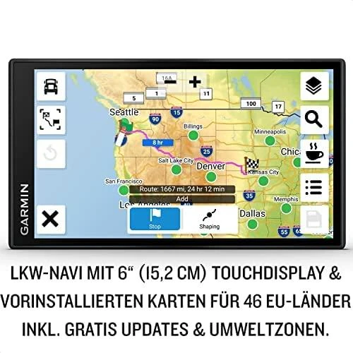 Sunkvežimių palydovinė navigacija Garmin dēzl LGV610 6" su „Live Traffic“
