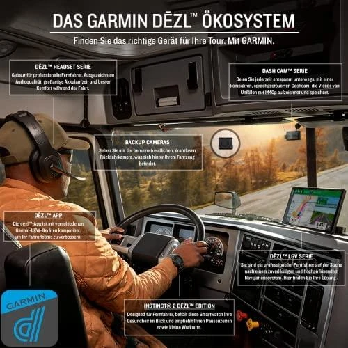 Sunkvežimio palydovinė navigacija su įmontuotu vaizdo registratoriumi +MT-D Garmin dēzlCam LGV710 7"