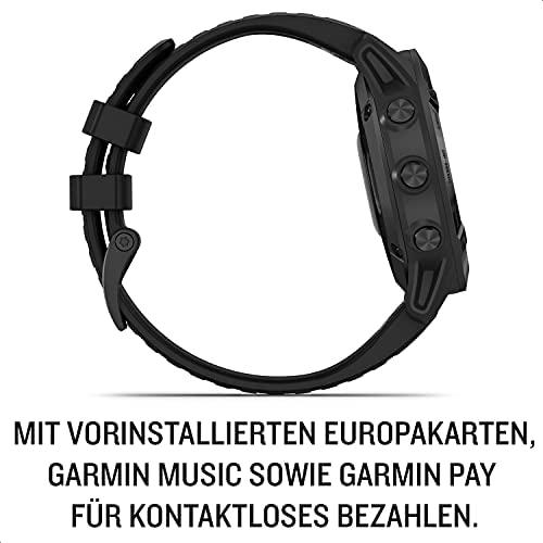 Išmanusis laikrodis Garmin fenix 6 Pro, Juodas su juodos spalvos  silikoniniu dirželiu | Varle.lt