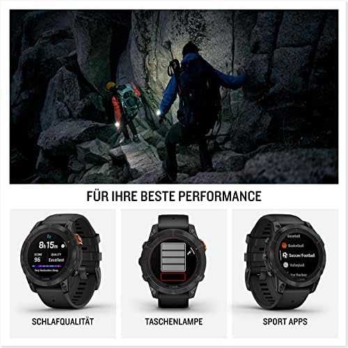 Išmanusis laikrodis Garmin Fenix 7 Pro Solar, Pilkos skalūno spalvos, su juodu dirželiu