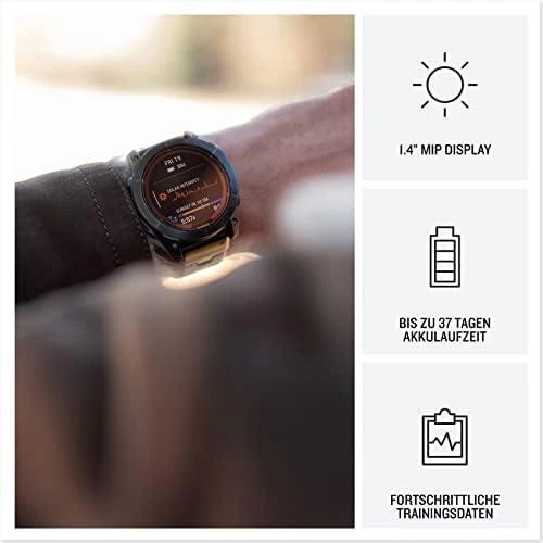 Išmanusis laikrodis Garmin Fenix 7X Pro Solar, Pilkos spalvos korpusas su juodos spalvos silikoniniu dirželiu