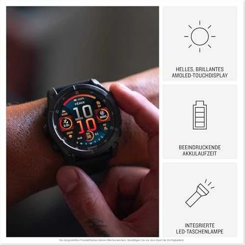 Išmanusis laikrodis Garmin fēnix® 8 Pro – 51 mm, AMOLED Sapphire, Pilkos anglies spalvos DLC titanas su juodos / pilkos akmenukų spalvos silikoniniu dirželiu | 010-03199-01