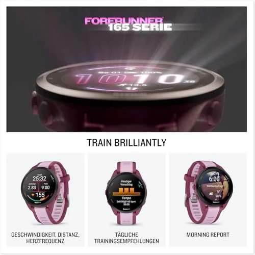 Išmanusis laikrodis Garmin Forerunner® 165 Music Uogų / alyvinės spalvos
