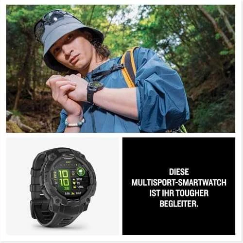 Išmanusis laikrodis Garmin Instinct 3 – 45 mm, AMOLED Juodas su juodu dirželiu