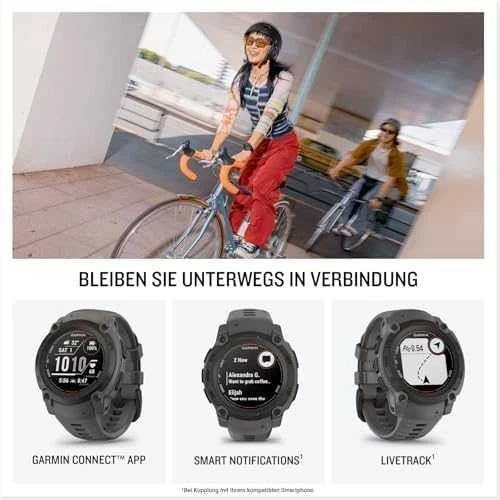 Išmanusis laikrodis Garmin Fenix E, 47 mm, AMOLED, Pilkai melsvos spalvos plienas, Juodo silikono dirželis