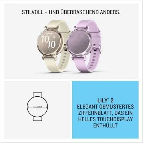 Išmanusis laikrodis Garmin Lily® 2, Metalinės alyvinės spalvos su alyvinės spalvos silikoniniu dirželiu
