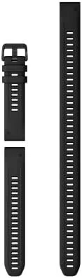Išmaniojo laikrodžio Garmin Fenix 7S greitai atsegamas silikoninis dirželis, Juodos spalvos, 20mm