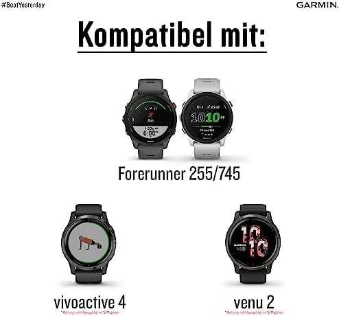 Garmin Forerunner 265 Greitai atsegamas laikrodžio dirželis, 22 mm, Juodas