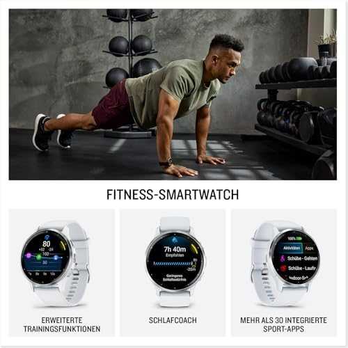 Išmanusis laikrodis Garmin Venu® 3, 45 mm, Sidabro spalvos nerūdijančiojo plieno apvadas su baltojo akmens korpusu ir silikoniniu dirželiu