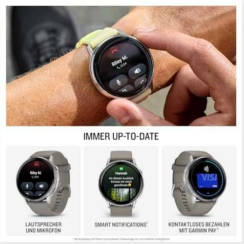 Išmanusis laikrodis Garmin Venu® 4 - 45 mm | spalva: sidabro spalvos su sidabrinės pilkos spalvos silikoniniu dirželiu (010-03014-01)
