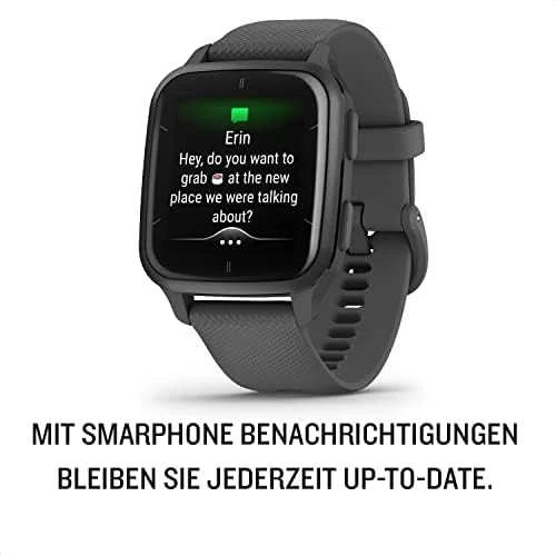 Išmanusis laikrodis Garmin Venu® Sq 2 Skalūnų spalvos aliuminio apvadas su šešėlio pilkos spalvos korpusu ir silikoniniu dirželiu