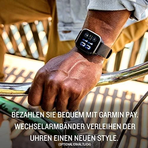 Išmanusis laikrodis Garmin Venu® Sq 2 Skalūnų spalvos aliuminio apvadas su šešėlio pilkos spalvos korpusu ir silikoniniu dirželiu