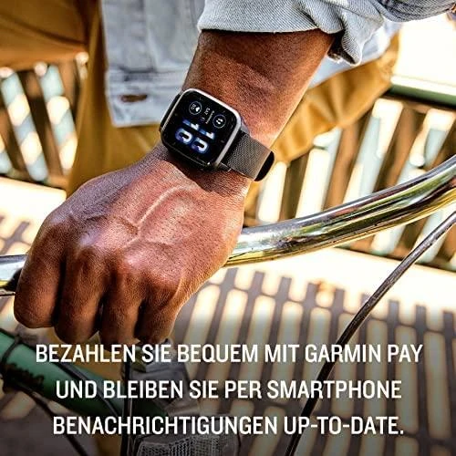 Išmanusis laikrodis Garmin Venu® Sq 2 Skalūnų spalvos aliuminio apvadas su šešėlio pilkos spalvos korpusu ir silikoniniu dirželiu
