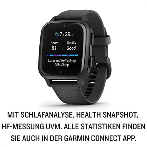Išmanusis laikrodis Garmin Venu® Sq 2 Skalūnų spalvos aliuminio apvadas su šešėlio pilkos spalvos korpusu ir silikoniniu dirželiu