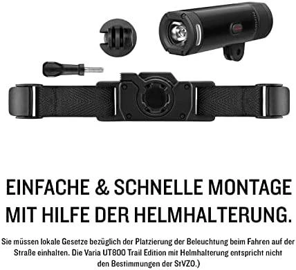 Garmin Varia UT800 Smart priekinis dviračio žibintas kartu su laikikliu prie šalmo