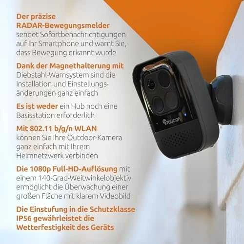 Piper „Toucan Wireless Outdoor Camera Pro“.