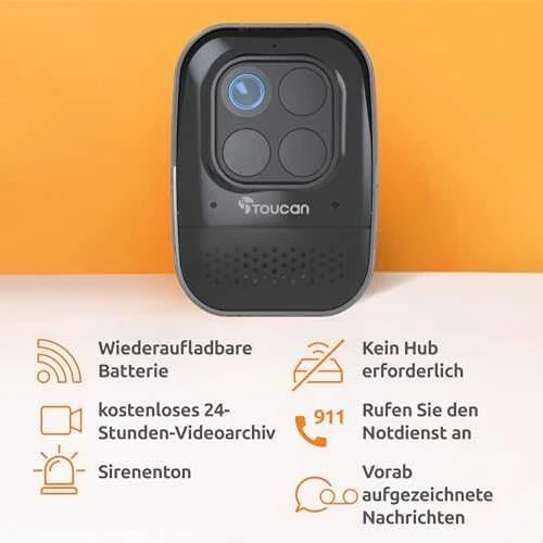 Piper „Toucan Wireless Outdoor Camera Pro“.