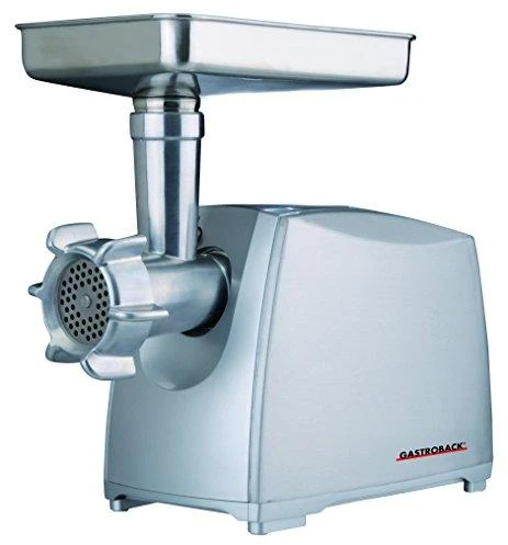 Mėsmalė Mėsos malimo mašina Gastroback Design Mincer Pro M 41408 Sidabrinis, Greičių skaičius 2, 3 malimo diskai (3 mm / 4,8 mm / 8 mm), Kebbe priedas rytietiškai virtuvei, dešrų įdaro ir sausainių tvirtinimas