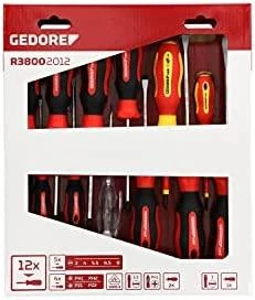 Gedore Raudona 2K-Schraubendreher-Satz XXL, 12-teilig (raudona/juodas, inkl. Phasenprüfer)