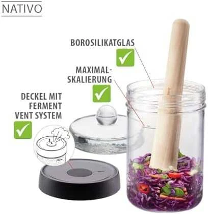 Fermentation jar 1 l GEFU NATIVO G-15810