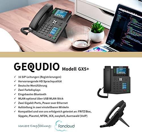 Telefonas GEQUDIO GX5+ Rinkinys telefonu IP su adapteriu