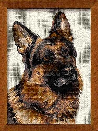 RIOLIS - Create It Yourself - Siuvinėjimo rinkinys „Vokiečių aviganis“ 1068 (24x30 cm)