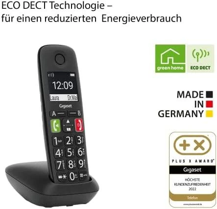 GIS Gigaset E290 Analoginio ryšio / DECT telefonas Skambintojo ID Juoda