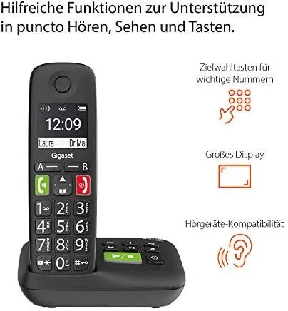 GIS Gigaset S30852-H2921-B101 telefonas Analoginio ryšio / DECT telefonas Skambintojo ID Juoda